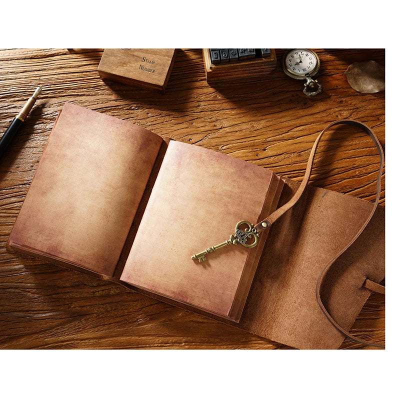 Custom Notebook A5 with Money Clip Personalized Crazy Horse Real Leather Journal Travel Notebook for School Diary