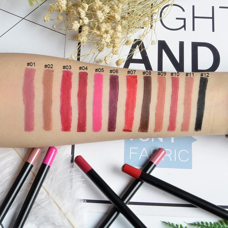 Mini Makeup Cosmetics Private Label Matte Waterproof Wood Lip Pencil Lip Liner