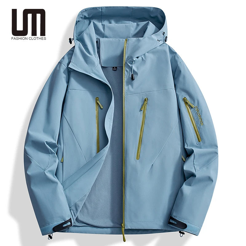 Liu Ming Customized 2025 Autumn Winter Men Couple Climbing Clothes Zipper Outdoor Windbreaker Waterproof Hooded Jacket Coats