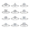 Luxury Fine Jewelry Zircon Silver 925 Solitaire Rings for Women Gifts Gemstone Wedding Rings for Women Flower Wedding Rings