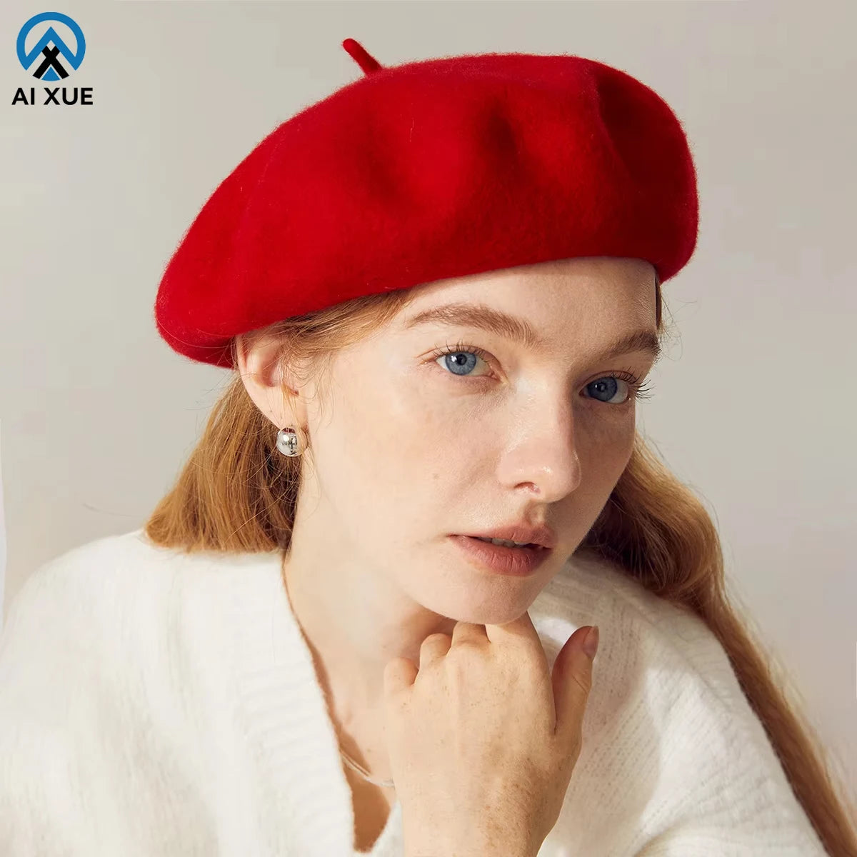 2025 New Pure Australia Wool Beret Cap Autumn and Winter Ladies Casual French Beret Hat High Quality Fashionable Caps for Women