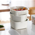 For SHIMOYAMA 2-Tier Plastic Fruit Veggies Washing Storage Box Kitchen Accessories Tools Sink Draining Basket Dish Washing Basin