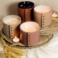 PU Leather Glass Hurricane Cylinder Sleeve Candle Christmas Jar Candle Sleeve Covers for Home Garden
