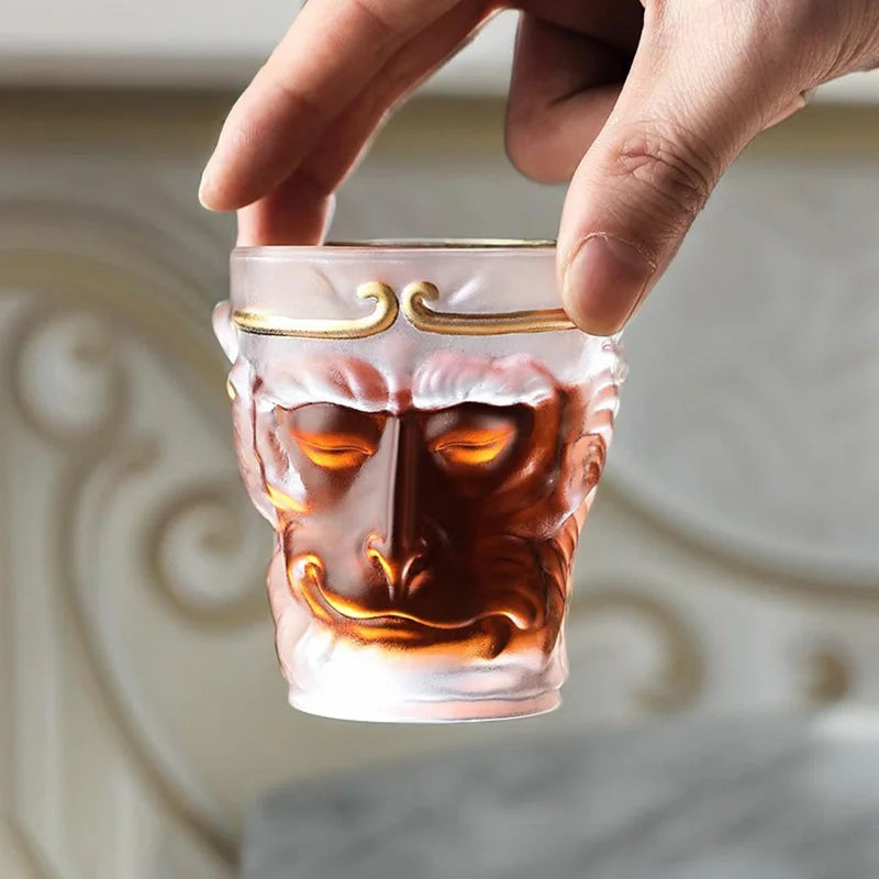 Creative Chinese Wukong  Glass Kung Fu Tea Cup Monkey King Master Cup Single Household Tea Cup