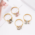 Hot Sale Blue Eyes Crystal Pendant Charm Bracelet Stainless Steel Bangle 18K Gold Plated Jewelry for Women