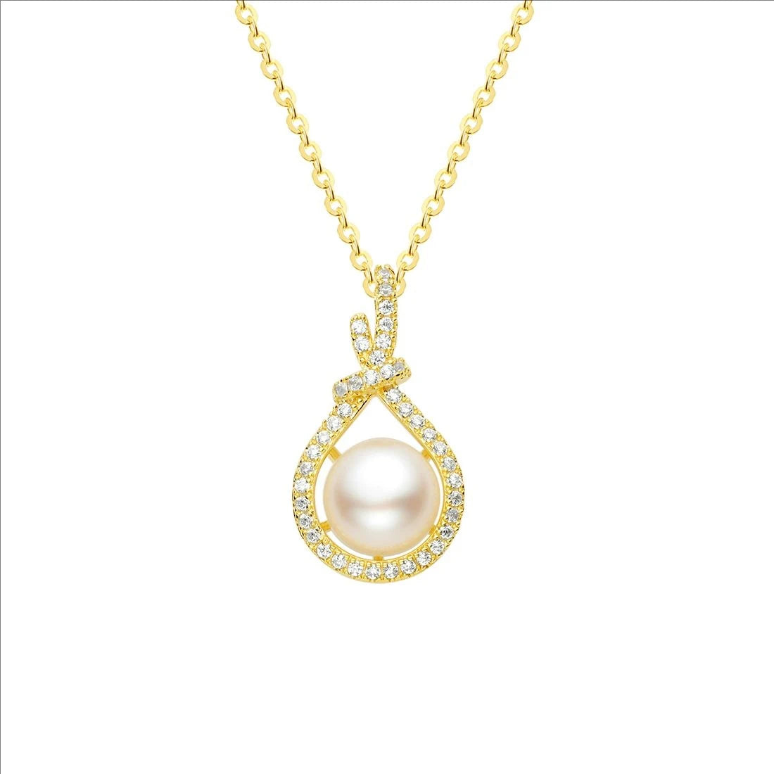 Shiny Zircon Imitation Pearl Copper Alloy Platinum/Gold Plated Pendant Necklace Women Daily Wear Vintage Fashionable Temperament MegaBDM