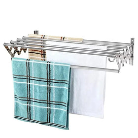AKPN Hot Sale Stainless Steel 304 Wall Mounted Retractable Bathroom Towel Holder Racks With Hooks