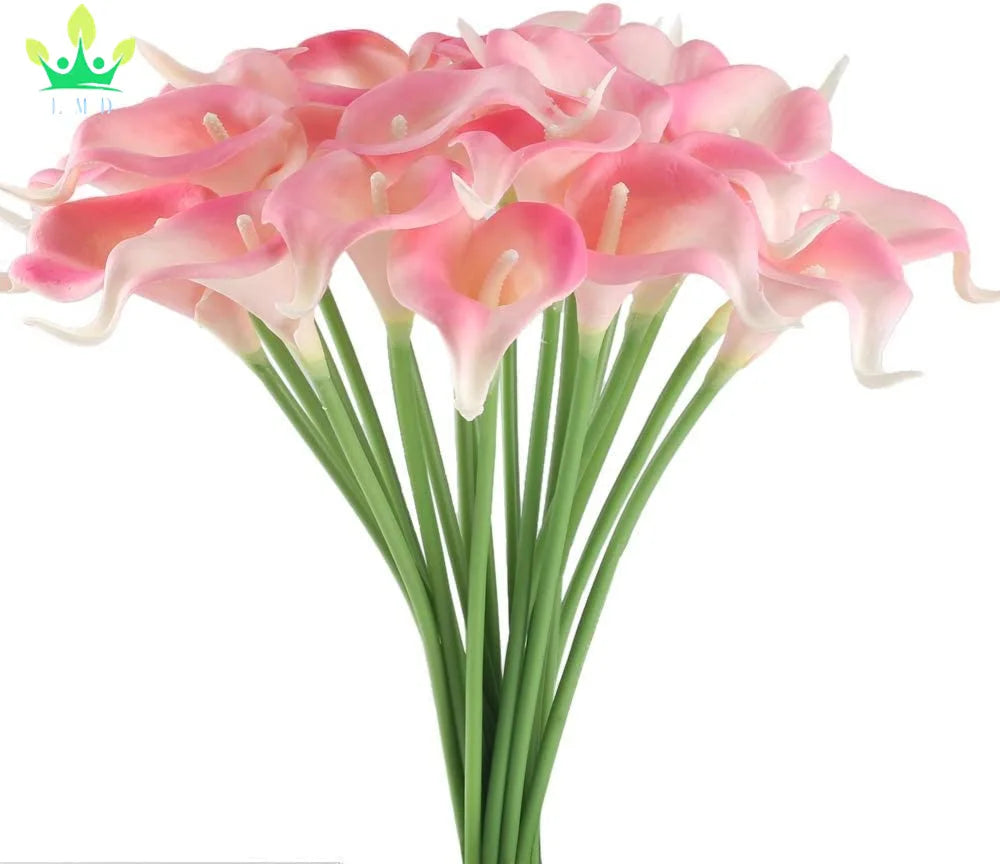 Artificial Calla Lily Bunch Real Touch Spring Flowers for Home Decor Wedding Bouquets and Centerpieces Pink