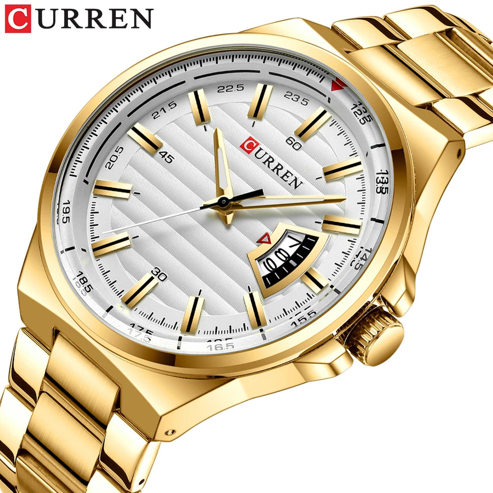CURREN Watches for Men 8375 Luxury Date Quartz Stainless Steel Watch  Sport Waterproof Custom Logo Man Clock Relojes Hombre