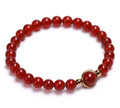 Natural Red Agate Handmade Gemstone Carnelian  8mm Round Beads Stretch Bracelet Beads for Women Girl Jewelry