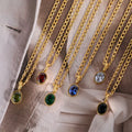 18K Gold Plated Crystal Necklace Pendant Fashion Jewelry Crystal Amethyst Agate Quartz Natural Stone Charms