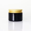 Luxury Gold Lid Glass Jar 5g-200g Black Frosted Glass Cream Jar with Gold Aluminum Lid for Skin Care Cosmetic Use