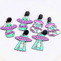 New Popular Spaceship Cat alien Earrings Acrylic Simple Color Contrast Personality Exaggerated Earrings