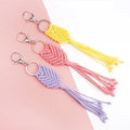 Macrame Keychain Cotton Rope Charm Backpack Charm Braided Tassel Keychain for Women