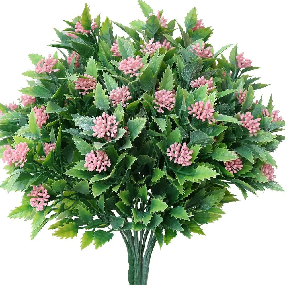 Artificial Shrubs Plastic Flower Switchgrass Leaves Bushes Artificial Simulation Greenery Plants Indoor Outside Home Garden