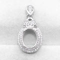 Sterling Silver 9*11mm Semi Mount Pendant Empty Frame Blank Support Setting S925 Base Holder Without Center Stone for DIY Inlay