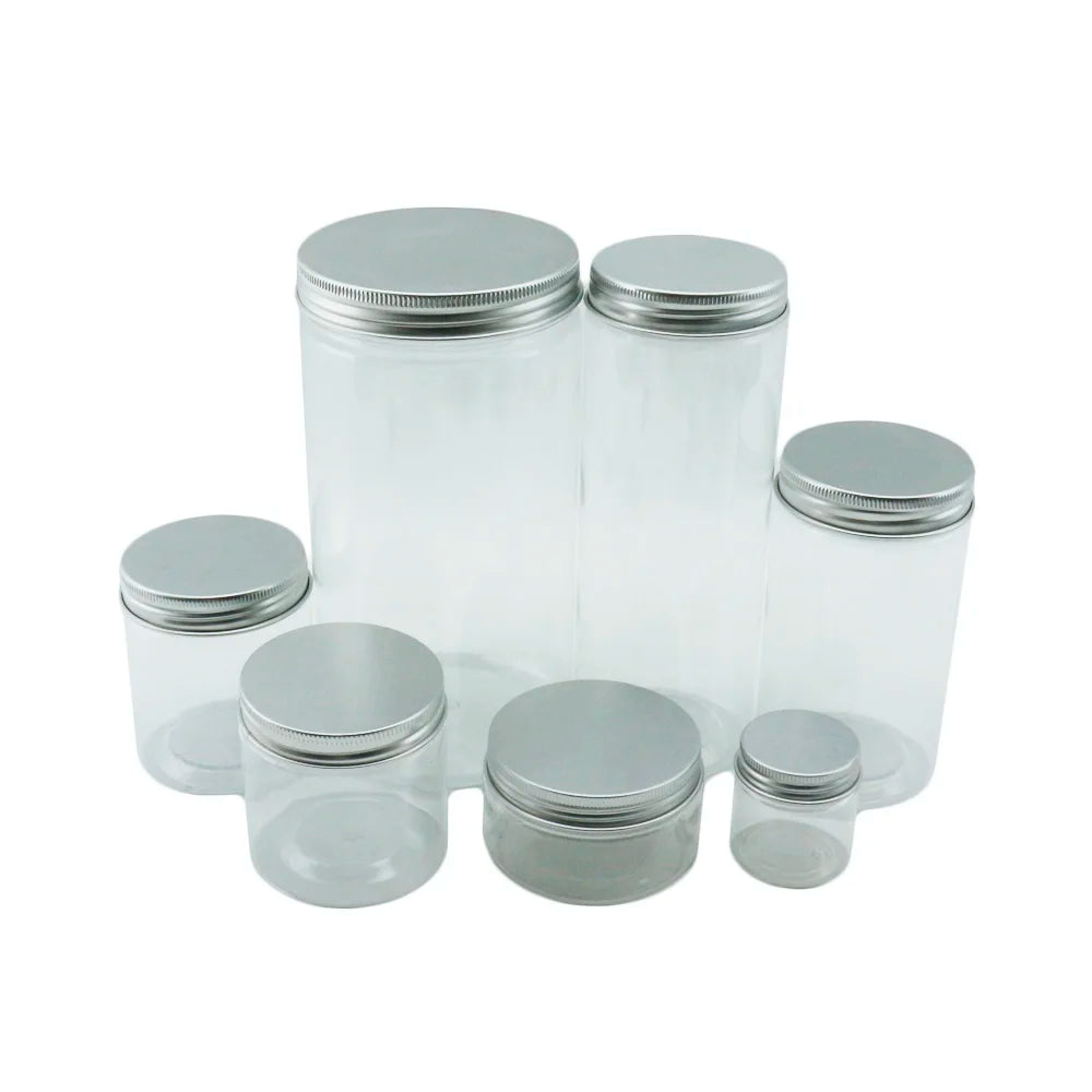 Factory Direct Sale 2oz 3oz 4oz 5oz 8oz 500ml 1000ml Food Honey Cookie Food Jar with Lid clear PET Spice Plastic Jar