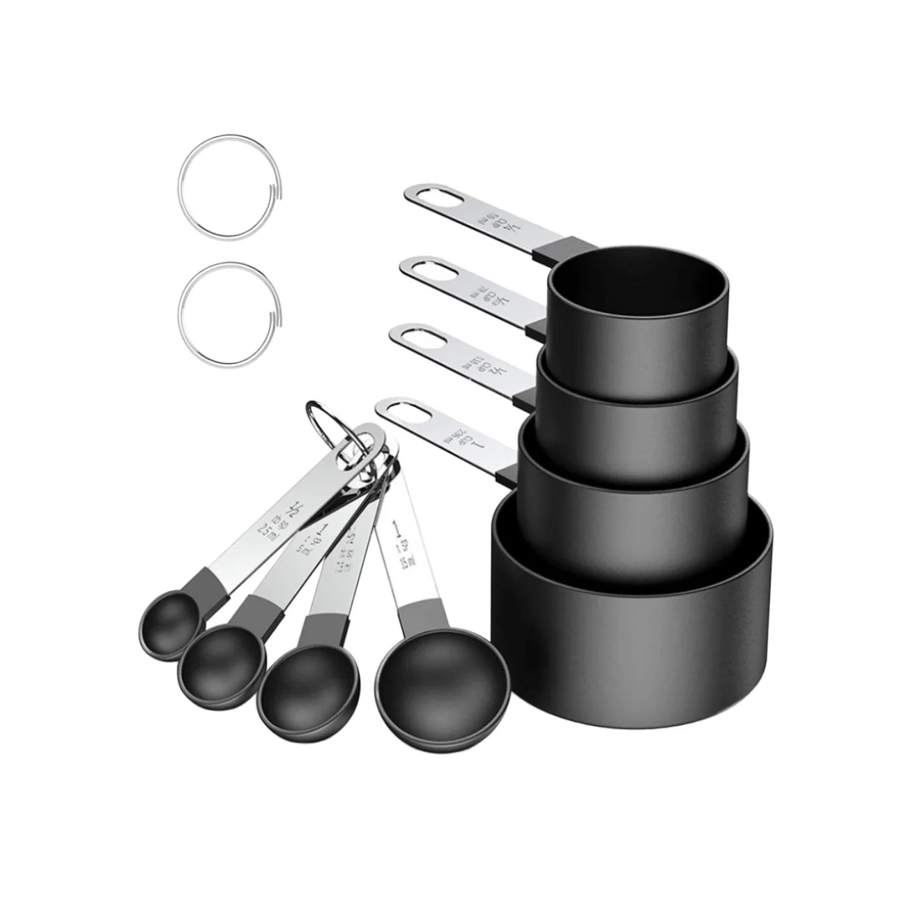 Antique 8-Piece Eco-Friendly Measuring Spoon Cup Set Custom Style 15ml Stainless Steel Metal Handle Plastic for Home Use