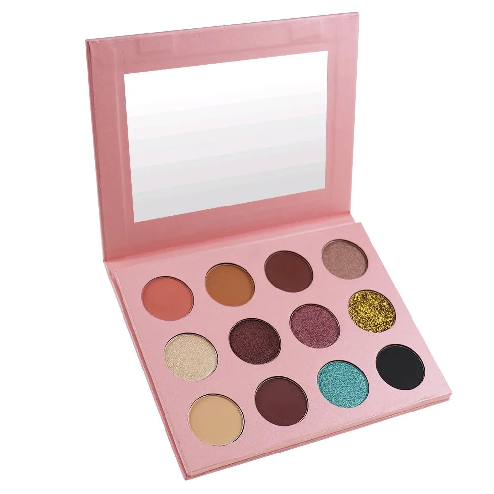 Custom Private Label Vegan Eyeshadow Palette Multi-Color Shimmer High Pigment Glitter Matte Waterproof Long Lasting Powder New