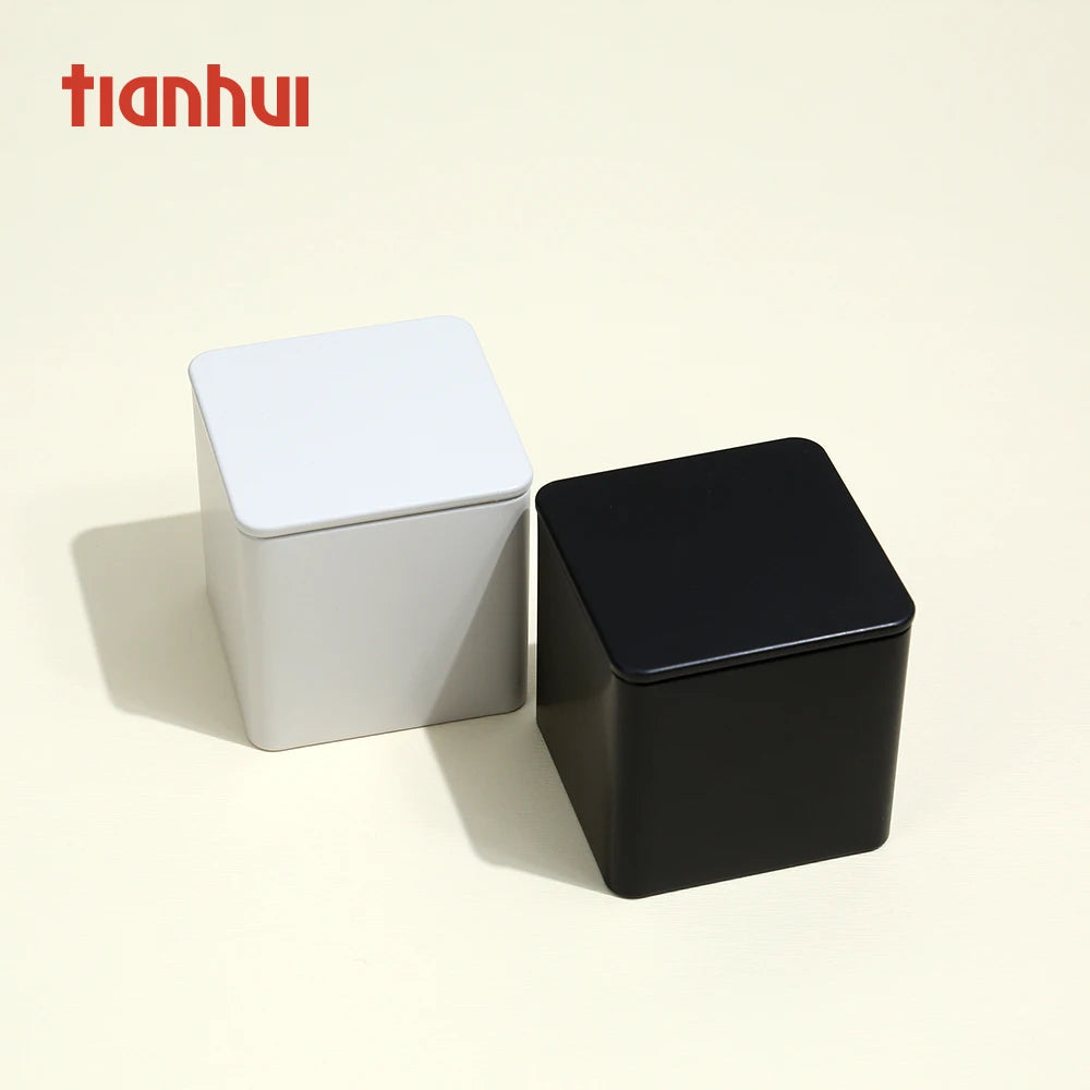 Tianhui Food Grade 200g 300g Square Aluminum Metal Tin Can With Tin Lids for Gummies and Candy