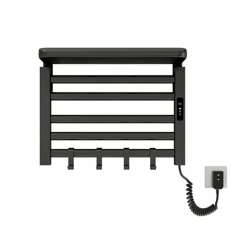 Intelligent Stainless Steel Heated Towel Rack with Double Towel Bars Modern Design for Bathroom Use
