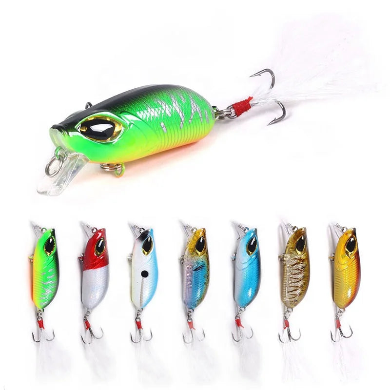 Wholesale CB034 5.5cm 8g Artificial Hard Plastic Crankbait Fishing Lure with Feathered Hook