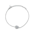 Wholesale Sunstar Luxury 925 Sterling Silver Rhodium Plated Waterdrop Design Cubic Zirconia Crystal Trendy Women Bangle Bracelet