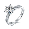 Good Quality 2 Carat Moissanite Ring White Gold Plated Silver Ring Women Engagement Wedding Moissanite Ring