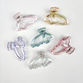 MIO Korean Fashion Clear 8cm AB Color Plastic Hair Clamp Butterfly Hollow Bath Hair Claw Clips for Women