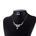 Dazzling White Zircon Bridal Jewelry Set Includes Necklace Stud Earrings Chain Choker Wedding Engagement Gift for Women Girls
