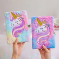 Whole Plush Lock Diary Book Unicorn Cartoon Notebook Girl Student Hand Book Kindergarten Gift