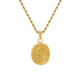 French Rose Trendy Necklace 316L Stainless Steel with 18K Gold Plating for Anniversary Occasions
