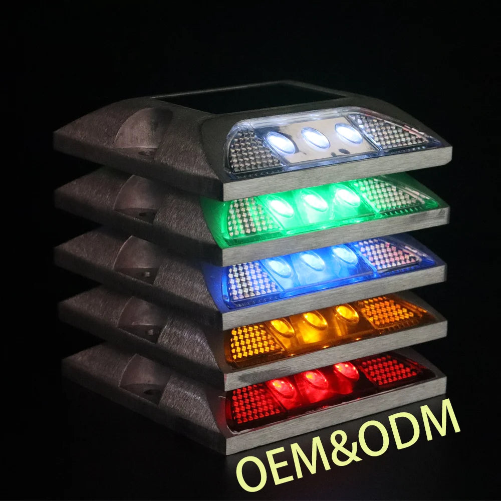 Aluminium 20ton Waterproof Load Capactiry Powered Light Flashing Permanent Marker Led Yellow Cat Eye Solar Road Stud