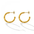 Popular Jewelry Temperament C-shaped Twist Earrings Ins Wind Hot Girl tide Cool Stainless Steel Gold-plated Earrings