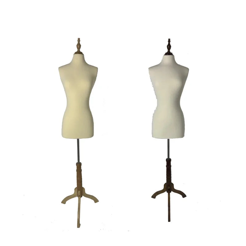 Clothes Store Female Wedding Dress Famale Up-Body Plastic Mannequins White Cotton Cloth Garment Window Display Stand