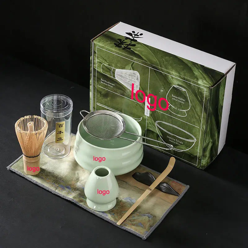 OEM ODM 4 7 9 PCS Matcha Bowl Ceremony Accessory Japanese Tea Matcha Organic Bamboo Whisk Chasen Matcha Kit Set with Spout