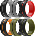 Silicone Wedding Rings for Men Sport Rubber Rings Custom Food Grade Band New Men Silicone Rings