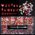 Nail Charms 3D Red Nail Art Rhinestones AB Flat Back Crystal Decorations Nail Accessories