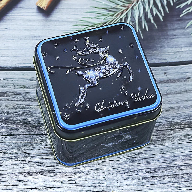 Wholesale Hinged Square Tin Box Small Metal Hinge Packing Tin Box Christmas Tin Boxes for Present