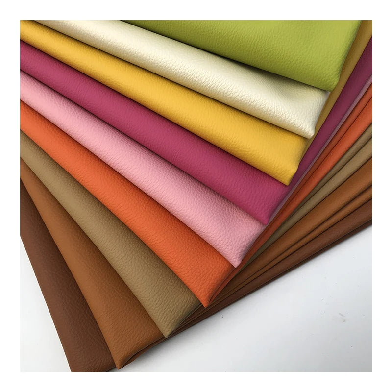 Colorful Litchi Grain Soft PVC Synthetic Leather Fabric Eco-Friendly Waterproof Striped Pattern for Sofa Chairs