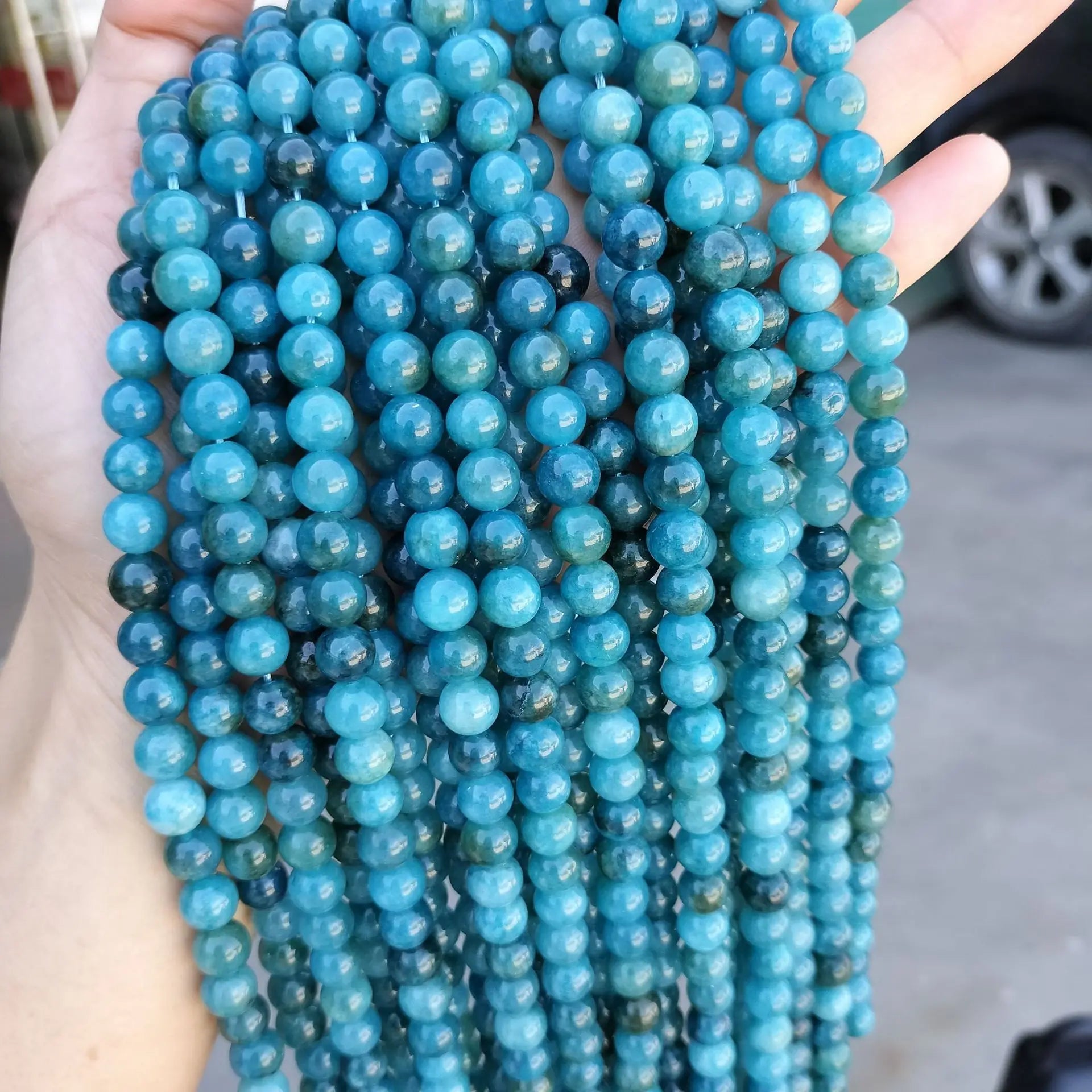 High Polished Adding Color Colorful Gold/Silver Apatite Palm Stone Beads Shanyue Brand Model RST-23-009 for DIY Bracelet