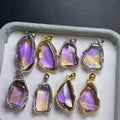 Handmade 925 Sterling Silver Spiritual Healing Crystal Natural Ametrine Faceted Free Form Pendant for Balance Body and Mind