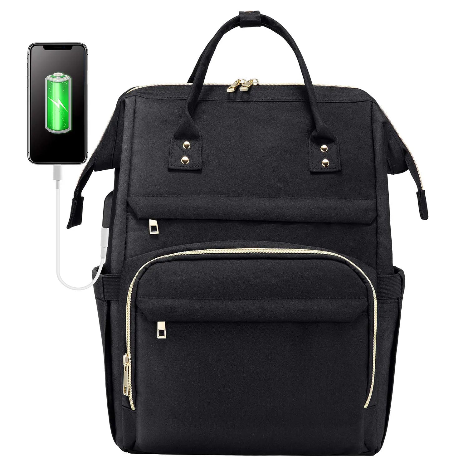 2024 Stylish Watertight Casual Dayback Laptop Backpack Polyester School Backpack with USB Charging Port