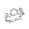 Simple Design 925 Sterling Silver Geometric Round Zircons Knuckle Rings for Women