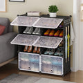 High Quality 6 Tier Plastic Shoe Rack 12 Cubes Multi-purpose Household Simple Shoe Cabinet with Flip-open Door