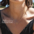 EManco Trendy 14K Gold Plated Stainless Steel Link Chain X Shape Pendant Necklace for Women Anniversary