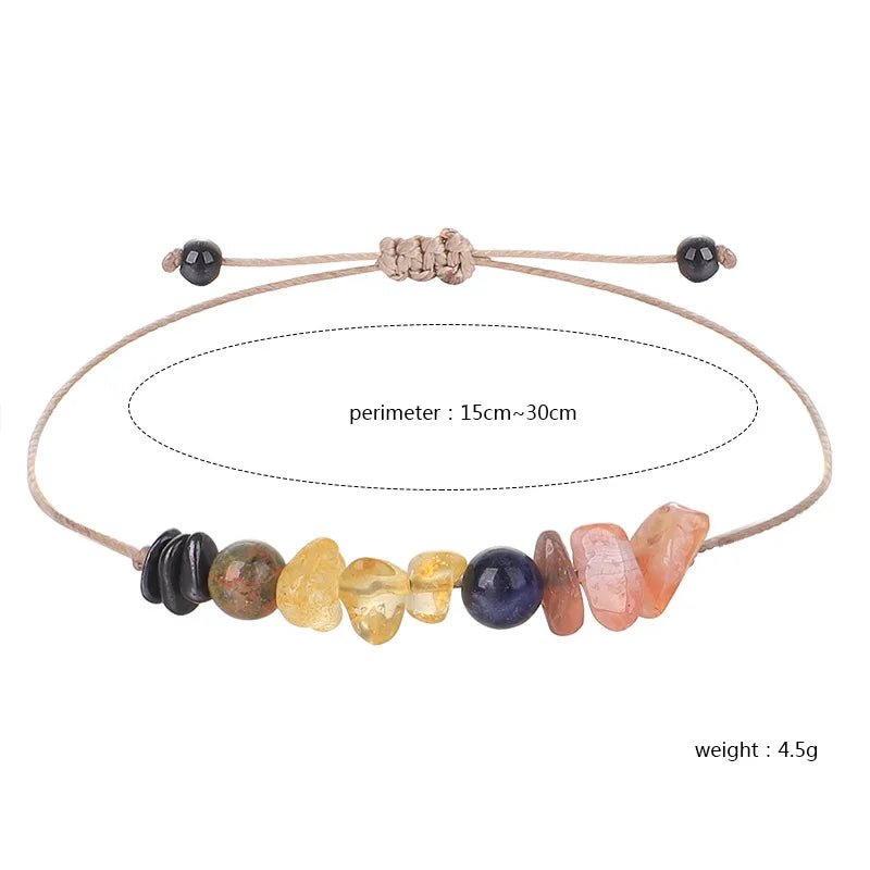 Irregular Natural Stone Beaded Bracelet Citrine Sodalite Unakite Hematite Gemstone with Agate Main Stone Weight Loss Gift
