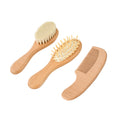 Customizable Baby Hair Care Set with Eco-friendly Soft Wool Bristles and Wooden Comb Featuring LOGO Paddle MegaBDM