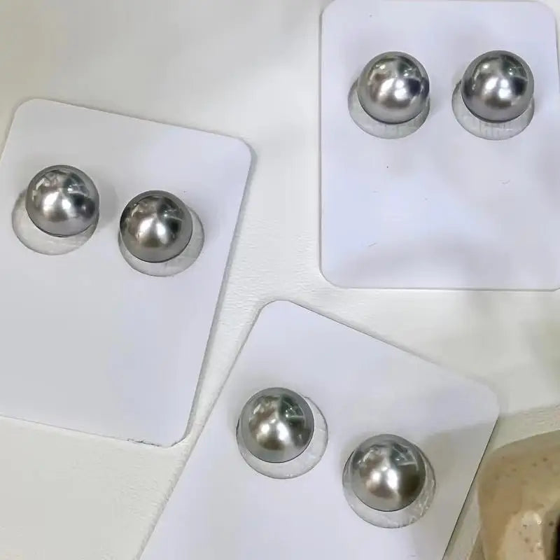 Natural Pearls Wholesale 8-9mm Tahitian Black Pearls Round Shape Natural Seawater Pearl Loose Beads