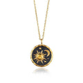 Vintage Crystal Sun Totem Moon Pendant Necklace Women Goth Charm Coin Disc Choker Chain Necklaces Jewelry Collar